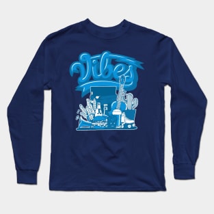 Vibes Marina Blue Low Long Sleeve T-Shirt